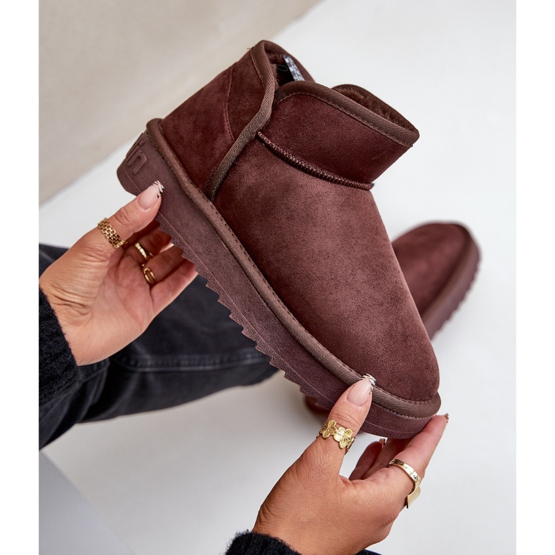 Śniegowce Na Platformie Damskie D.Franklin DFSH370010 Czekoladowe brązowe 2