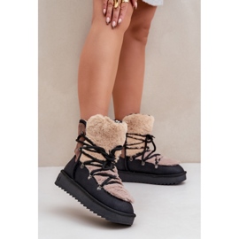 Śniegowce Damskie Z Futerkiem D.Franklin DFSH370012 Czarne 2