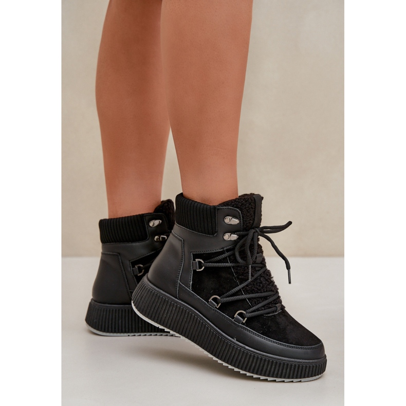 Śniegowce Botki Damskie Ocieplane MD9944-1 czarne 1