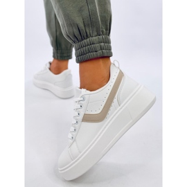 Sneakersy Buty Sportowe na platformie białe 2