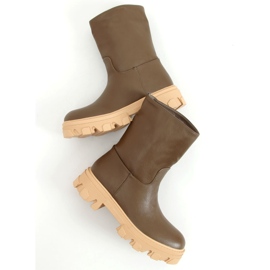 Botki Damskie z prostą cholewką Green zielone 1