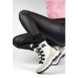 Śniegowce damskie z futerkiem na suwak białe 9093W 2