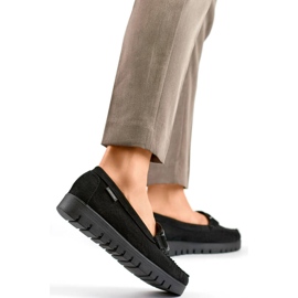 Goodin Mokasyny damskie zamszowe czarne GD-FL696C-B 2