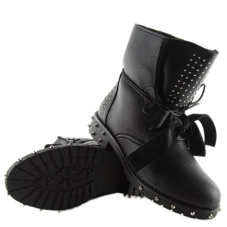 Workery z ćwiekami czarne E4947 black 1