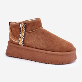 Śniegowce Na Platformie Ze Wzorem Camel brązowe 4