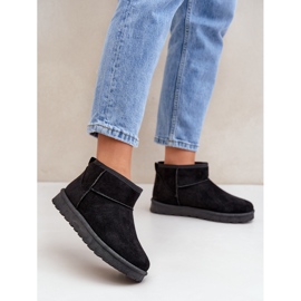 Śniegowce Damskie Z Eko Zamszu Czarne 2