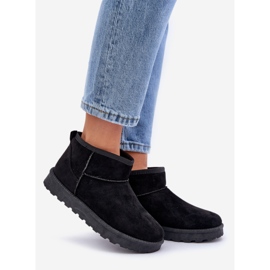 Śniegowce Damskie Z Eko Zamszu Czarne 1