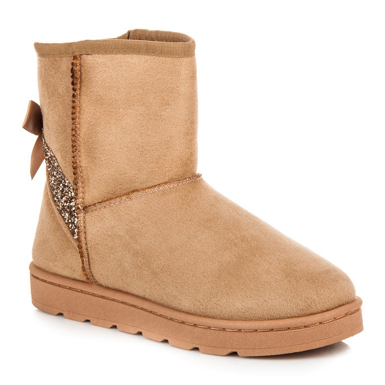 Vices Futrzane śniegowce z brokatem brązowe 1