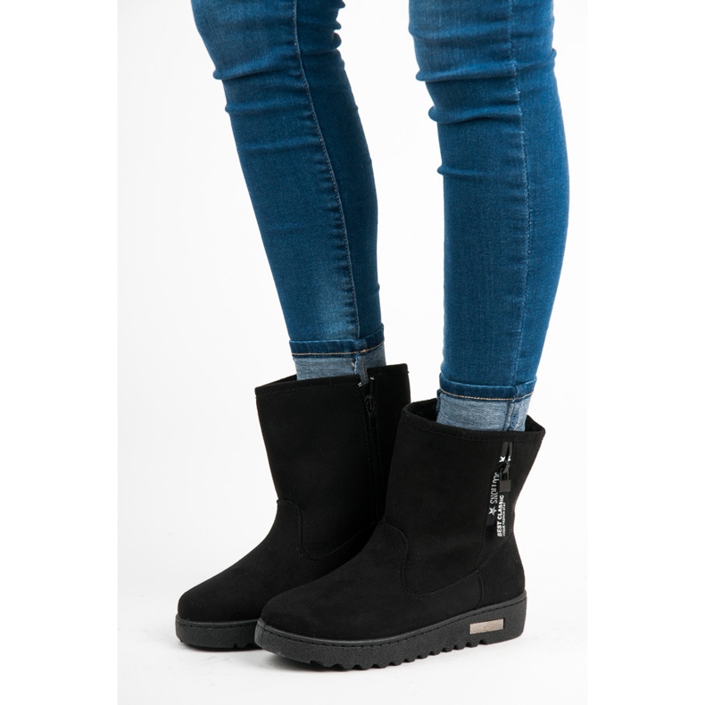 Super Me Śniegowce zapinane na suwak czarne 2