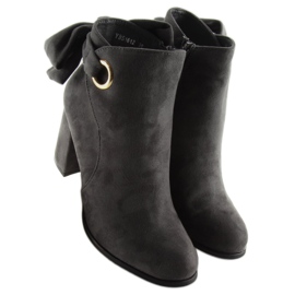 Botki na obcasie szare YBS1612 grey 1