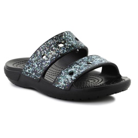 Klapki Crocs Classic Glitter Sandal 207788-0C4 czarne 5