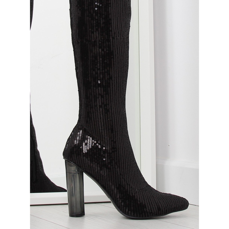 Muszkieterki cekinowe czarne AE55P black 1