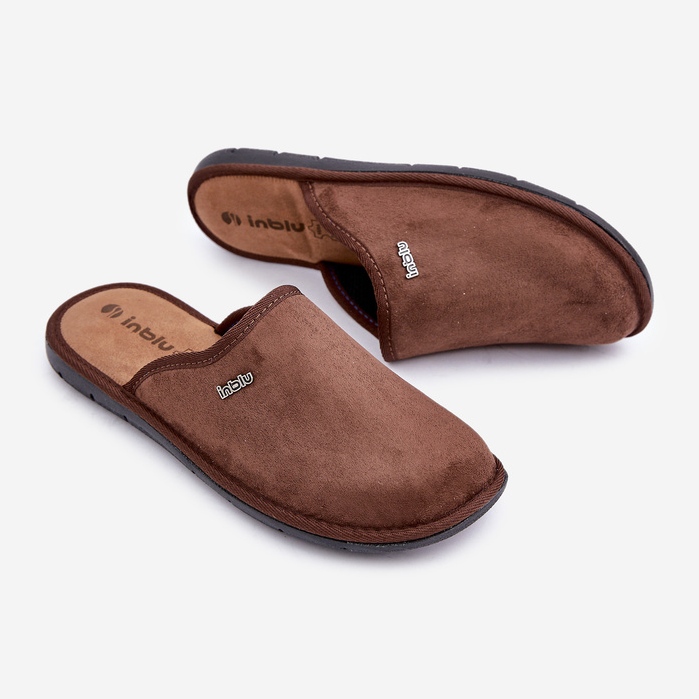 Męskie Obuwie Domowe Kapcie Inblu 9100002H Brązowe 1