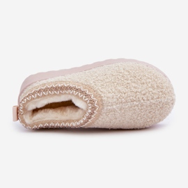 Śniegowce Dziecięce Z Futerkiem Typu Baranek Jasnobeżowe beżowy 1