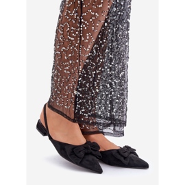 Baleriny Z Noskami Szpic I Kokardą Czarne Lotiara 1