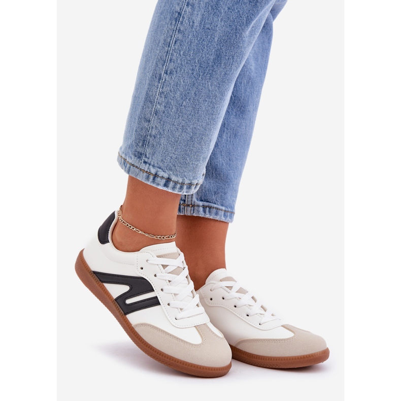 Niskie Sneakersy Damskie Z Eko Skóry Biało-Czarne Navidemi białe 1
