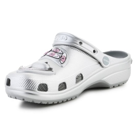 Klapki Crocs Scharf Classic Clog 209487-040 srebrny 5