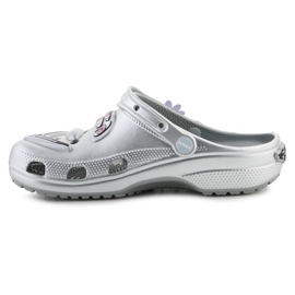Klapki Crocs Scharf Classic Clog 209487-040 srebrny 6
