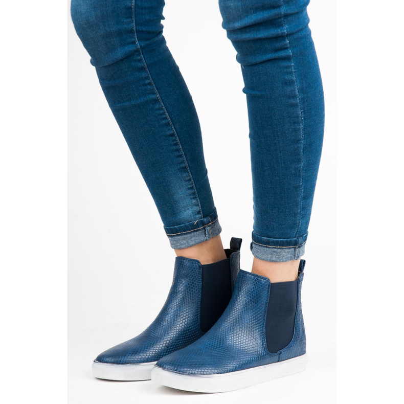 Mckeylor Wysokie Trampki Snake Print niebieskie 1