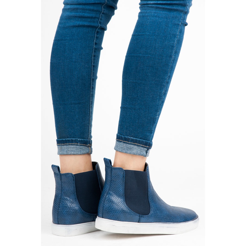 Mckeylor Wysokie Trampki Snake Print niebieskie 2