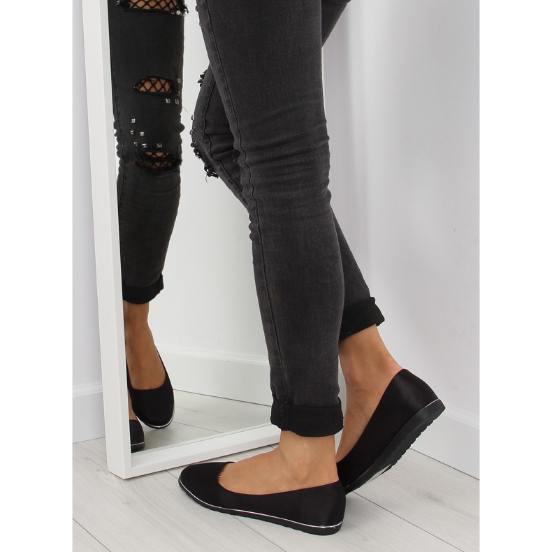 Satynowe balerinki czarne A8621 black 2