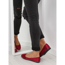 Satynowe balerinki bordowe A8621 red czerwone 2