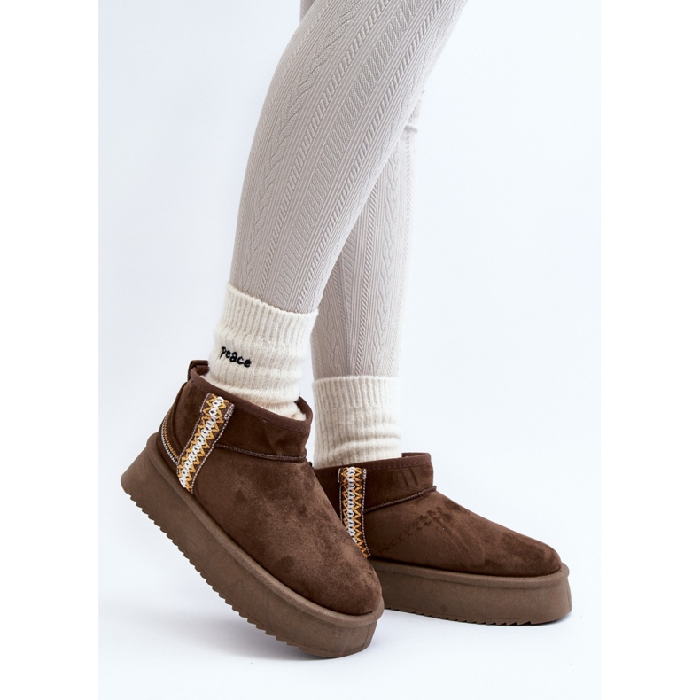 Śniegowce damskie na platformie zamszowe ciemnozielone 1