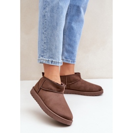 Śniegowce damskie na platformie zamszowe brązowe 1