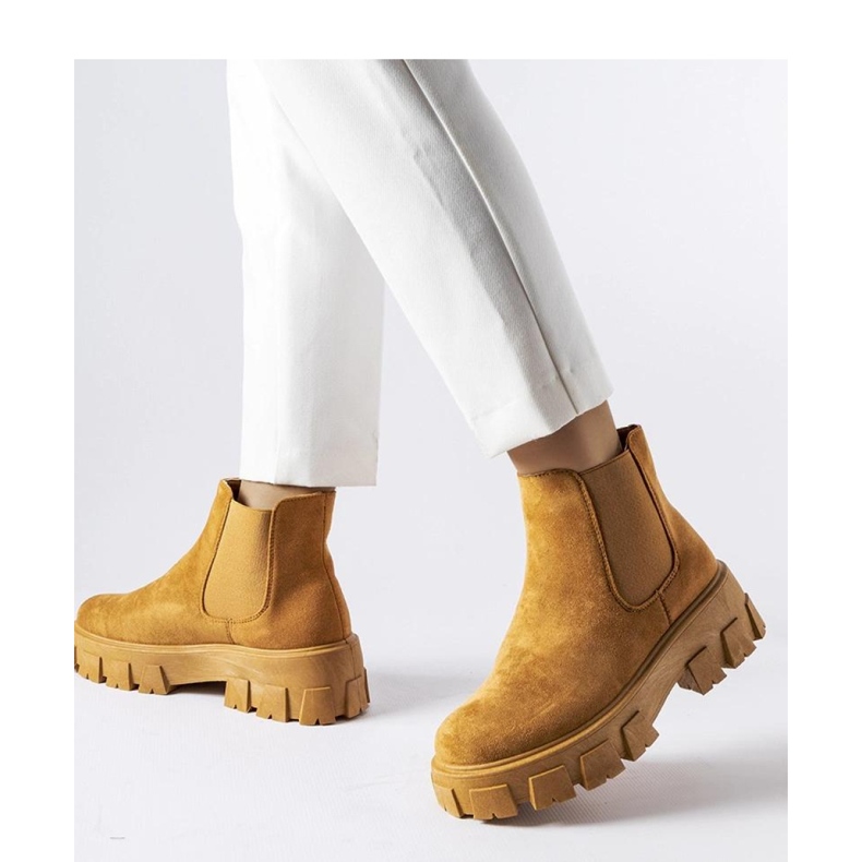 Jasnobrązowe botki damskie Mooca - Solea 1