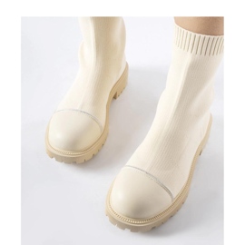 Beżowe skarpetowe botki z cyrkoniami Vail - Solea beżowy 1