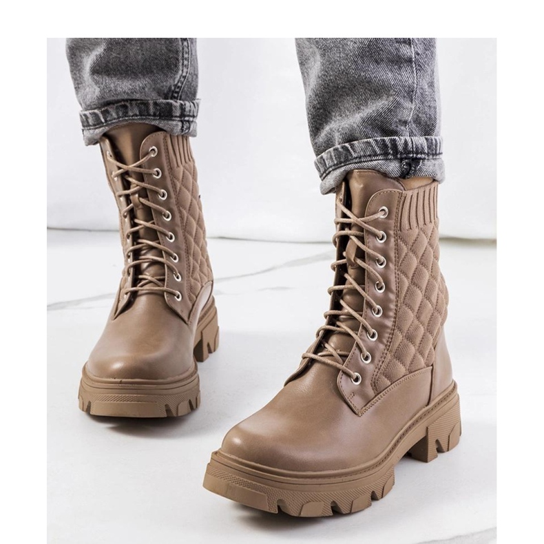 Brązowe botki z skarpetkową cholewką Lujan - Solea 1