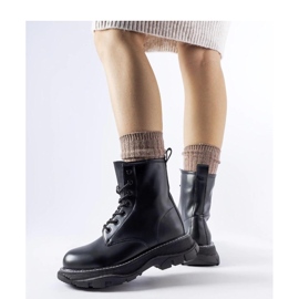 Czarne workery na masywnej podeszwie Borsano - Solea 1