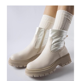 Beżowe botki z ozdobną cholewką Garrett - Solea beżowy 1