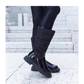 Czarne ocieplane lakierowane kozaki Villafranca - Solea 2