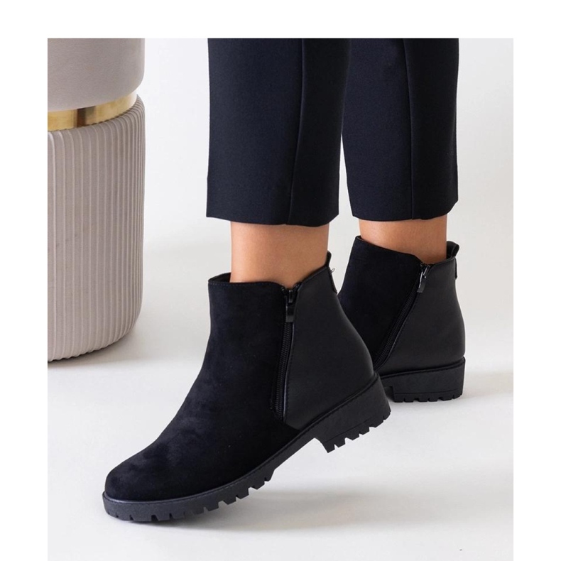 Czarne botki na platformie z eko-zamszu Kirla - Solea 1