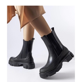 Czarne botki z elastyczną cholewką Faisal - Solea 2