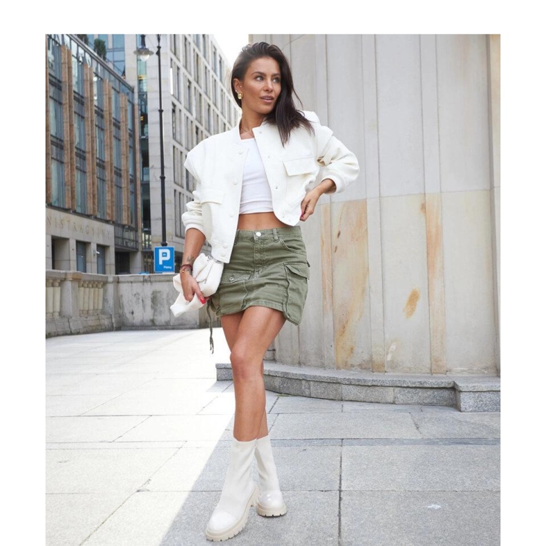 Beżowe skarpetkowo-lakierowane botki Albertina - Solea beżowy 1