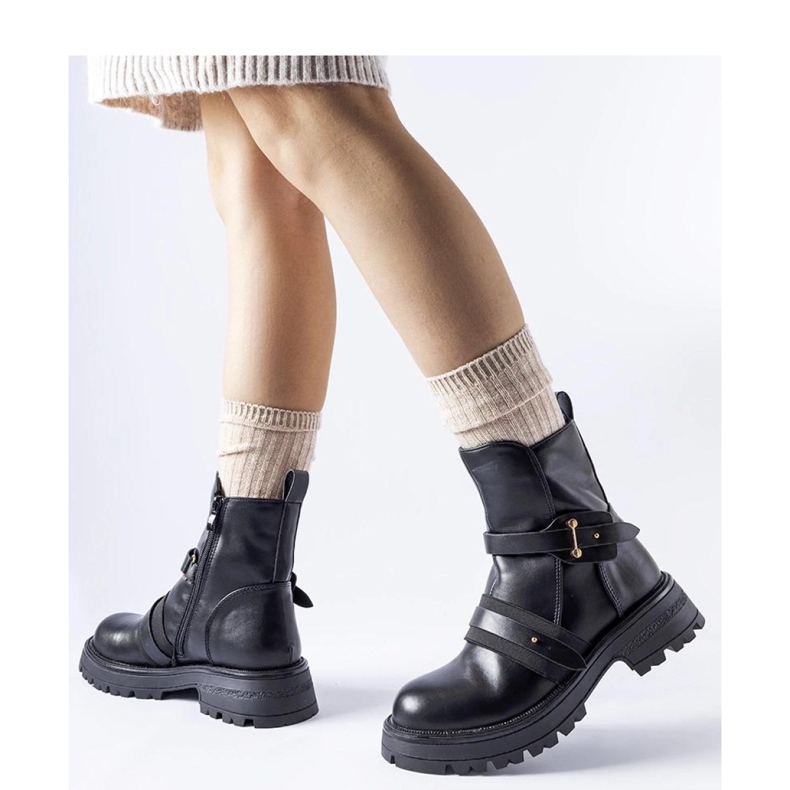 Czarne ocieplane botki Laderoute - Solea 1