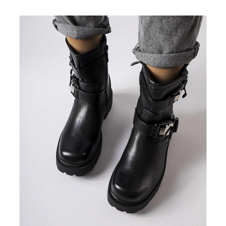 Czarne masywne botki Enrico - Solea 1