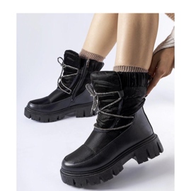 Czarne śniegowce z cyrkoniami Pettenasco - Solea 1