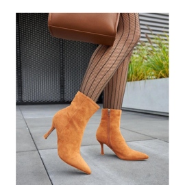 Botki na niskim obcasie Guimond ciepły brąz - Solea brązowe 1