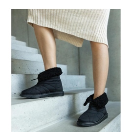 Czarne ocieplane śniegowce ze ściągaczem Caellita - Solea 1