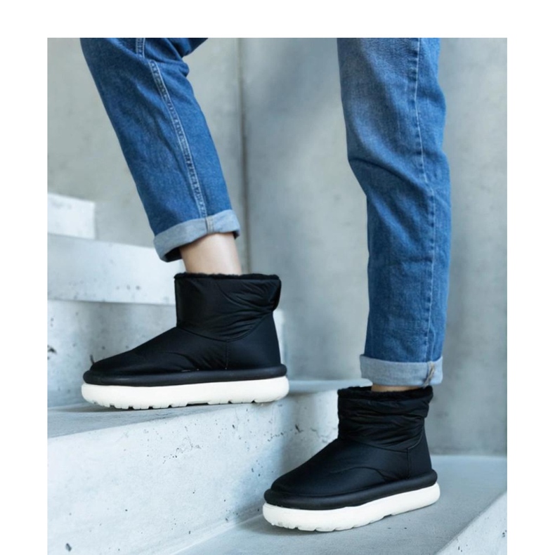 Czarne ciepłe śniegowce na platformie Cores - Solea 1