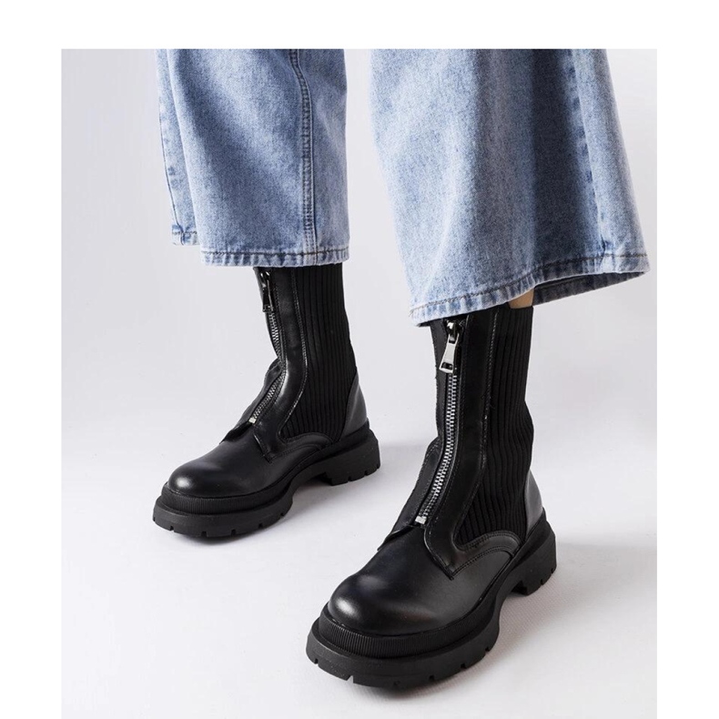 Czarne skarpetkowe botki Napolitani - Solea 1