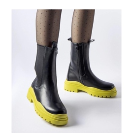 Czarne botki na kolorowej podeszwie Delebio - Solea 1