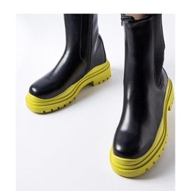 Czarne botki na kolorowej podeszwie Delebio - Solea 2