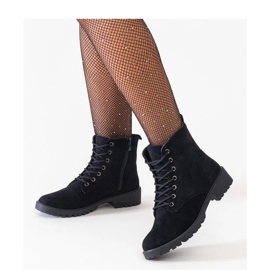 Czarne botki eko-zamszowe workery 1