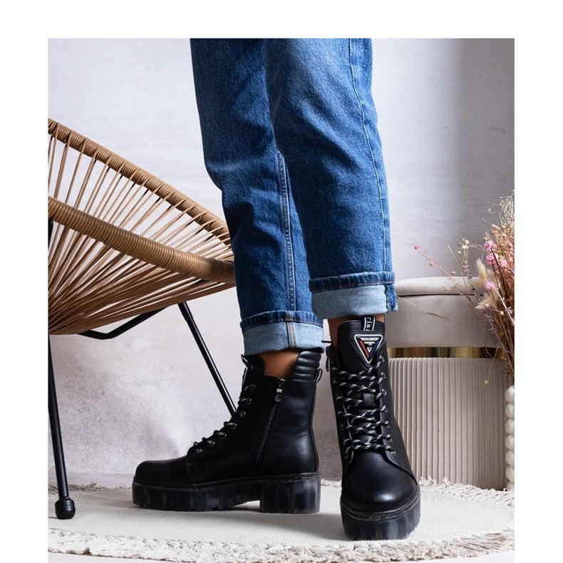 Czarne botki skóra naturalna 1