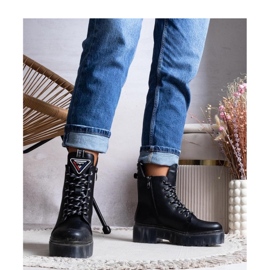 Czarne botki skóra naturalna 2