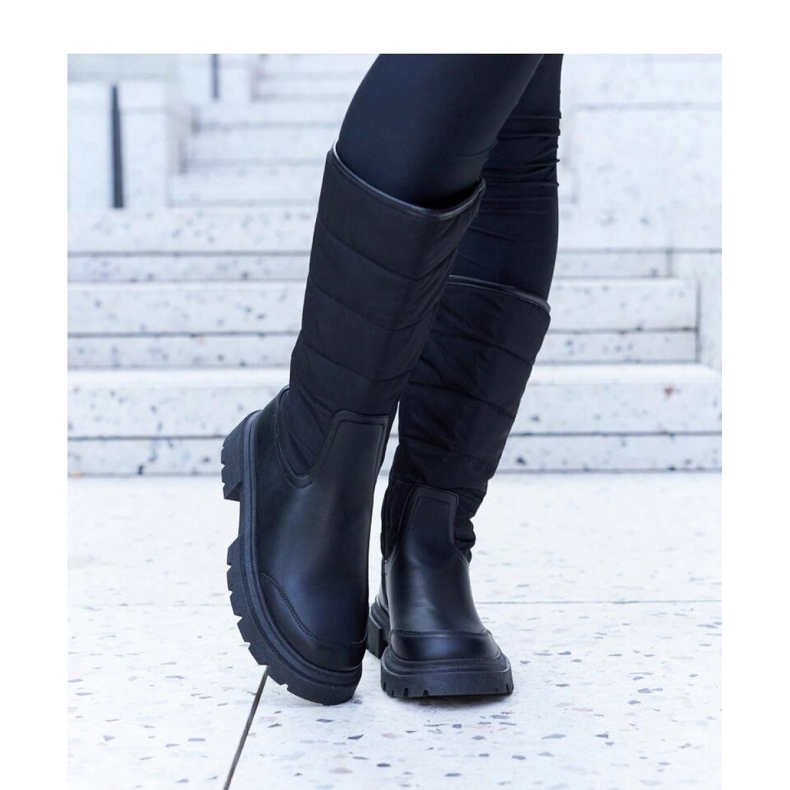 Solea Czarne ocieplane kozaki śniegowce 1